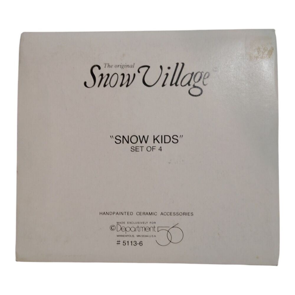 Dept 56 Original Snow Village - Snow Kids. Set of 4 with Box 5113-6